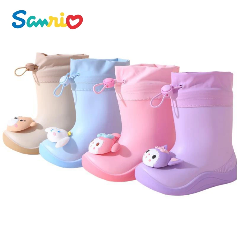 Anime Sanrios My Melody Cinnamoroll Kuromi Kid Boot Cartoon Cute Non-Slip Waterproof Rain Boot Boy Girl Student Water Shoes Gift