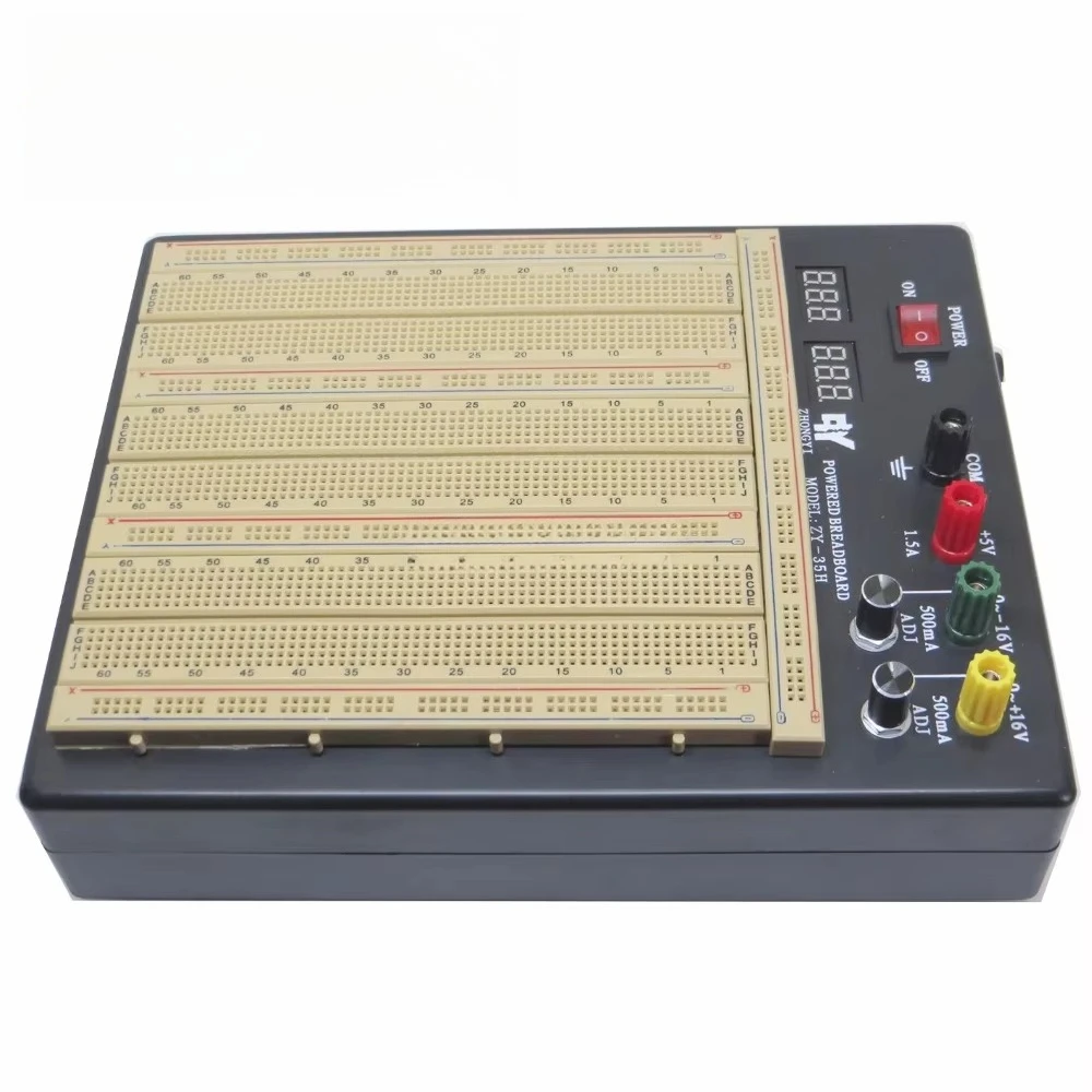 Tie point transparent breadboard with power cord 18.3 * 16.6 cm