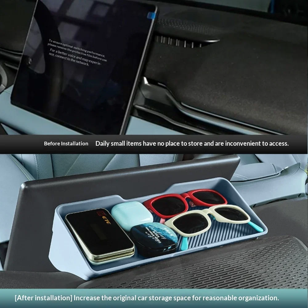 IOSN For Deepal S05 S07 S09 Behind Screen Storage Box, ETC & Tissue Holder, Center Console Organizer Accessories