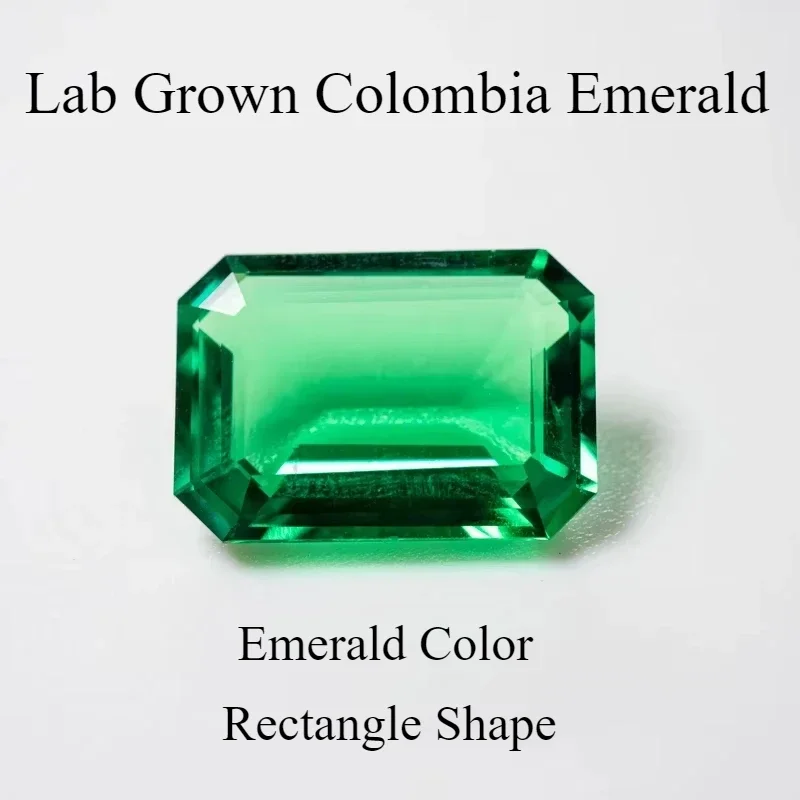 Lab Grown Emerald Rectangle Shape Hydrothermal Colombia Size 12x16mm For Diy Jewelry Making Materials Selectable Certificate
