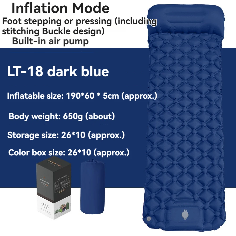 Portable Camping Air Mattress Ultra-light Air Mattress With Built-in Inflator Pump Natural Hiking Automatic Camping Air Mattress