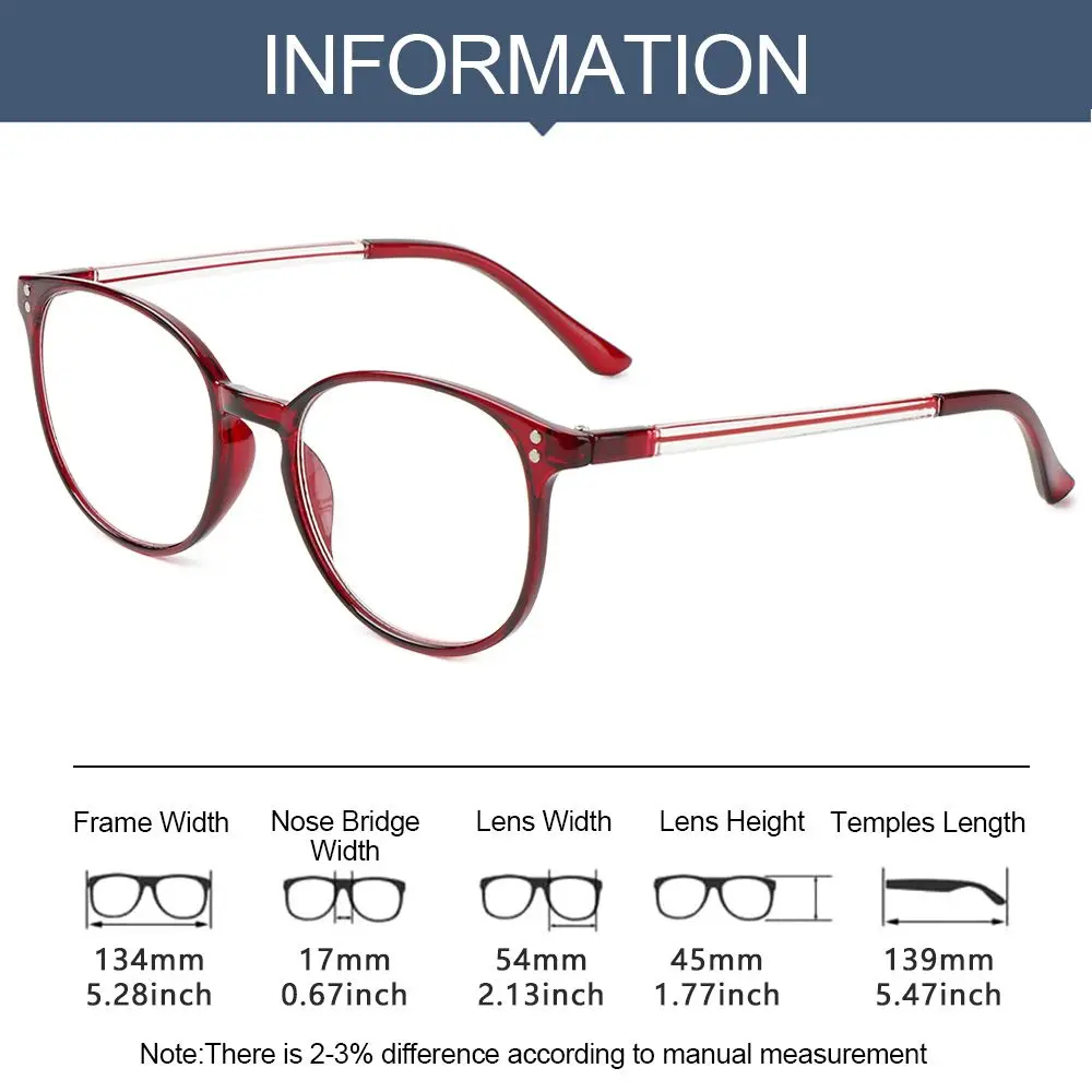 Fashion Reading Glasses PC Frames Light Women Men Computer Presbyopia Hyperopia Reading Eyeglasses+1.0+1.5+2.0+2.5+3.0+3.5+4.0