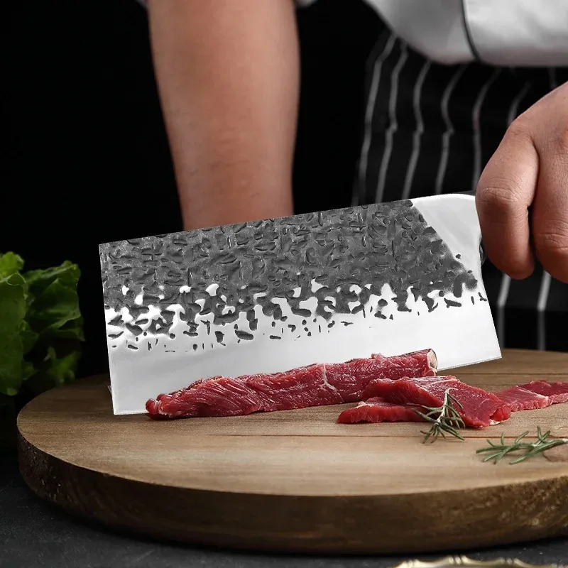 Heavy Duty Kitchen Knife Stainless Steel Chinese Bone Knife 8 Inch Meat Cleaver Vegetables Slicing Chef\'s Knife Cooking Tools