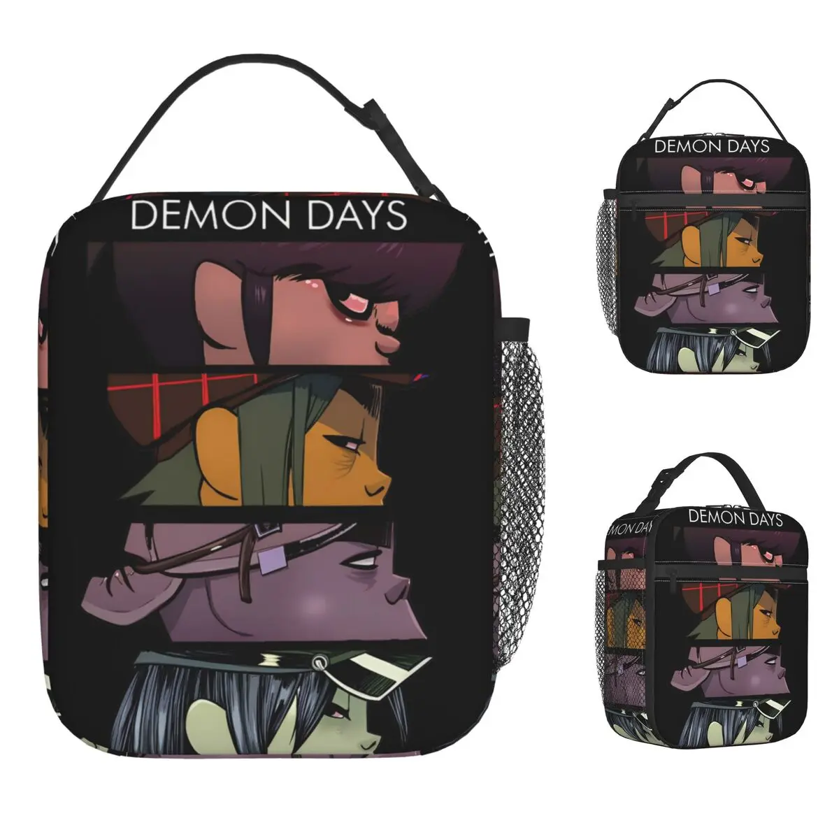 Gorillazs Lunch Bag Kawaii Lunch Box Office Portable Zipper Thermal Tote Handbags For Men Oxford Designer Cooler Bag