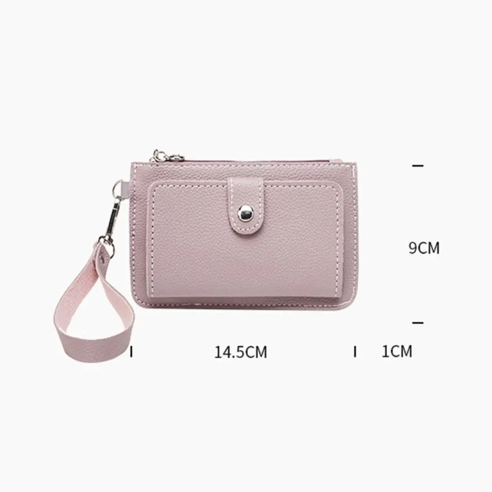 Simple Ultra-thin Coin Purse PU Leather Handheld Card Holder Mini Wallet Women