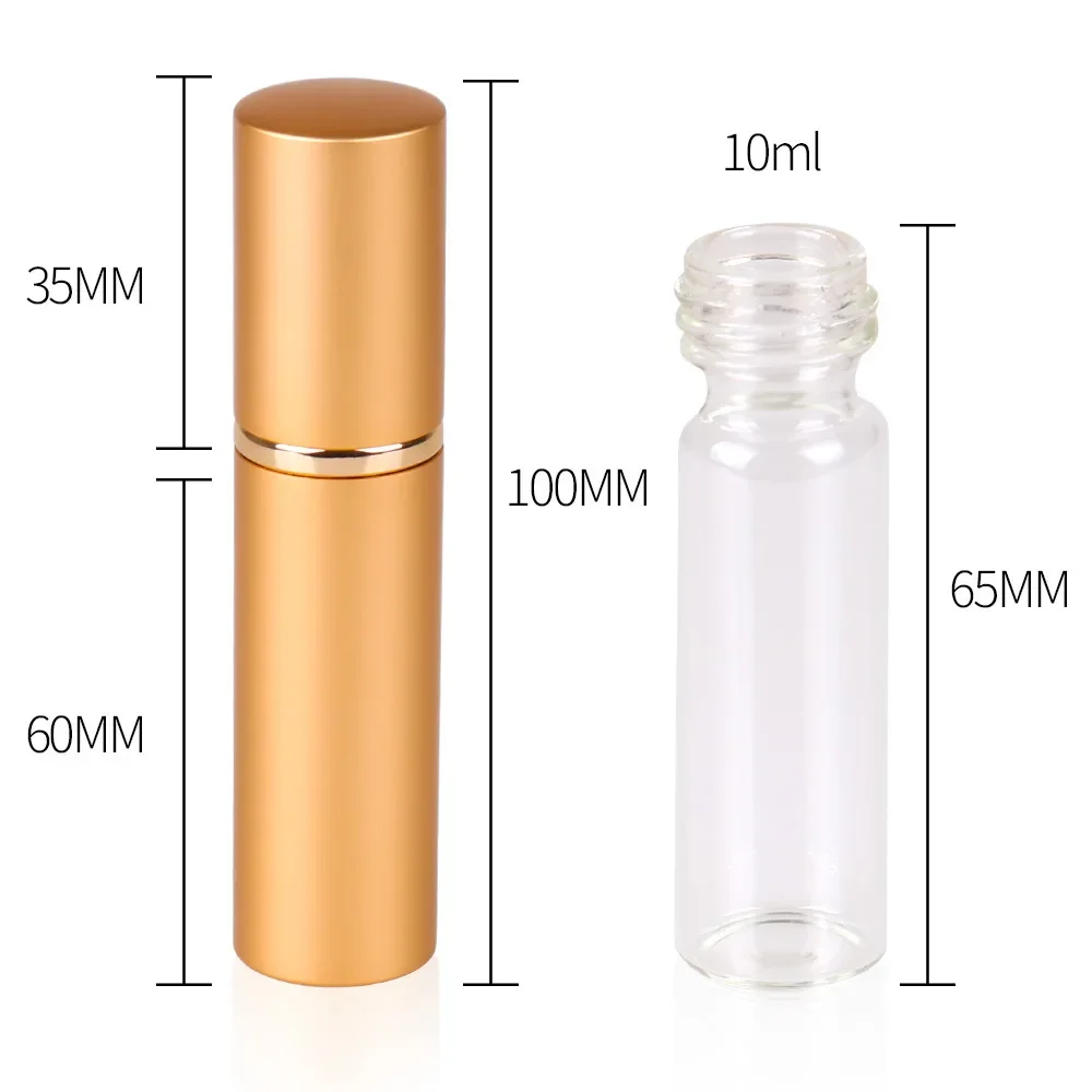 10ml Refillable Mini Portable Perfume Atomizer Spray Bottle Empty Glass Parfume Bottles Aluminum Spray Jars Atoizers Tools New