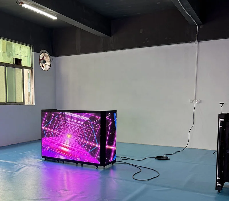 Pantalla LED Digital P3.91 Plegable y Móvil, Cabina de DJ, Fachada para Cabina de DJ, Pantalla LED para Eventos, Discotecas y Bares