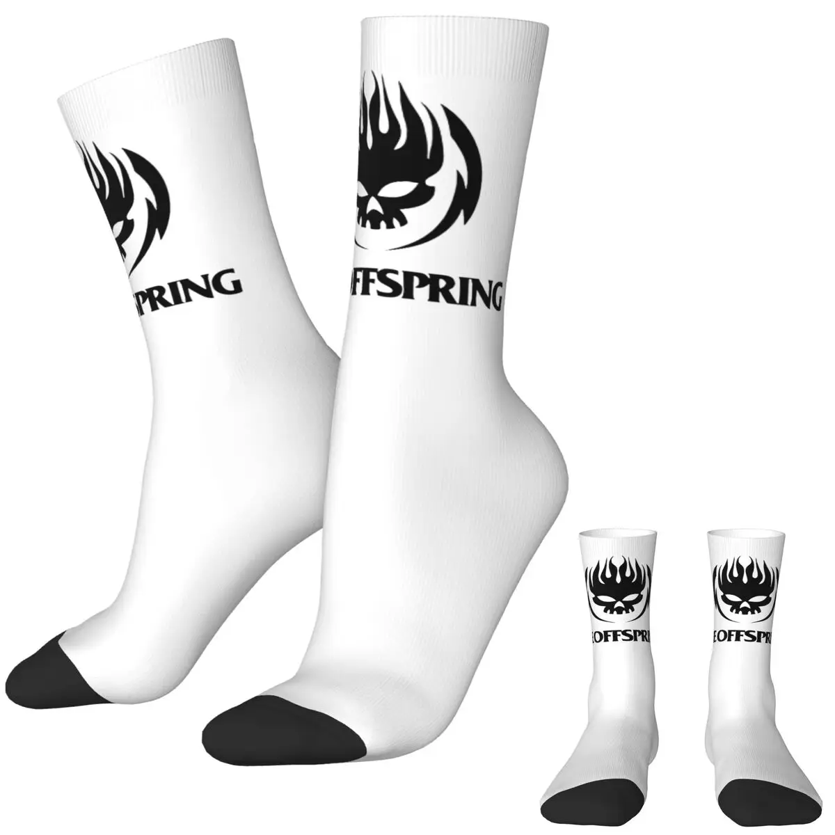 Punk The Offspring Black Logo Stockings Rock Music Band Kawaii Socks Autumn Non Slip Socks Women Men Running Quality Socks