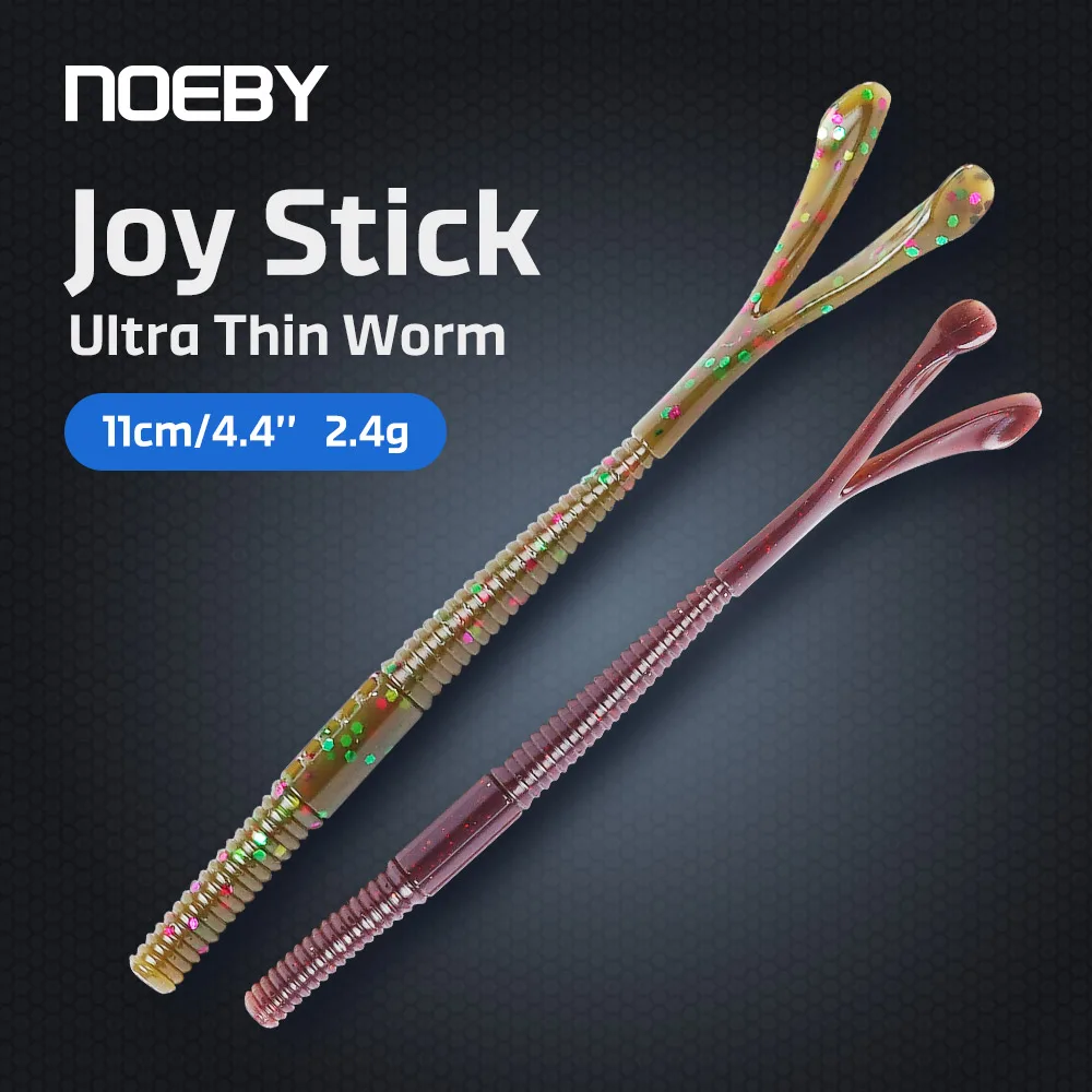 NOEBY Leurre souple ultra-fin en silicone 11cm 2.4g, type ver et créature, pour la pêche au vairon et au brochet, compatible Joy Stick