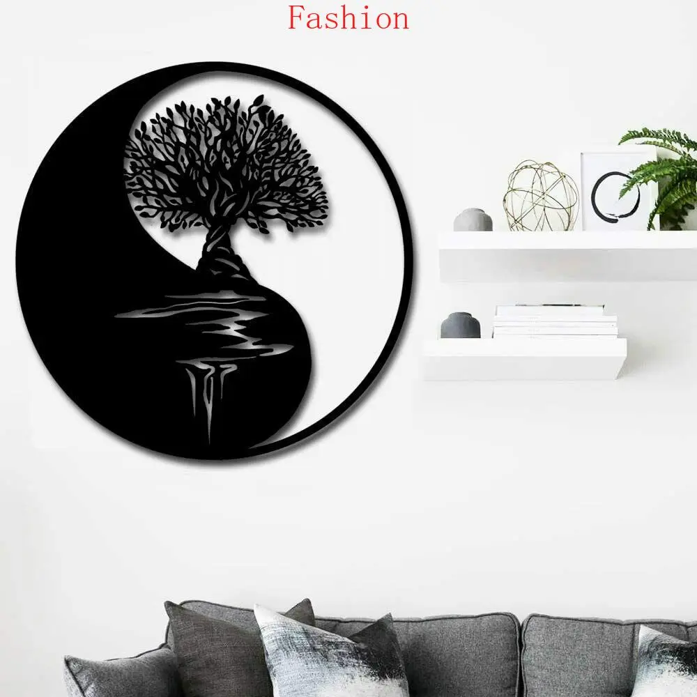 

Metal Wall Art Decor Tree of Life Iron Art Yin Yang Metal Wall Hangings Home Living Room Interior Decoration Metal Art Wall Deco