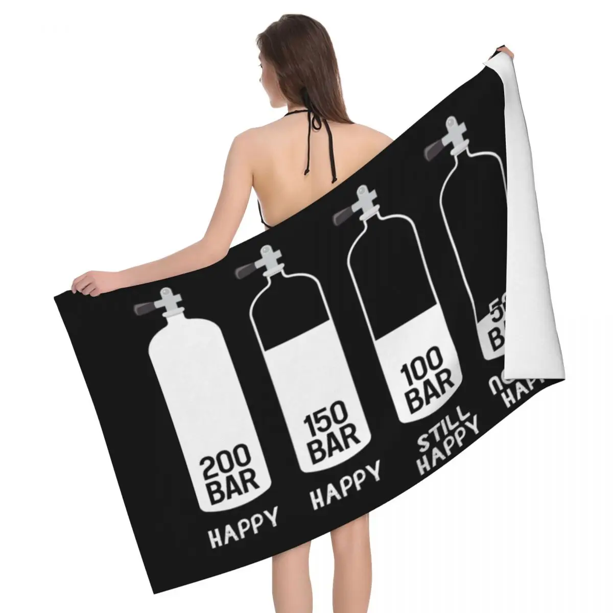 

Funny Scuba Diving Dive Scuba Diver Beach Towel Customized Breathable Microfiber Shower Towels