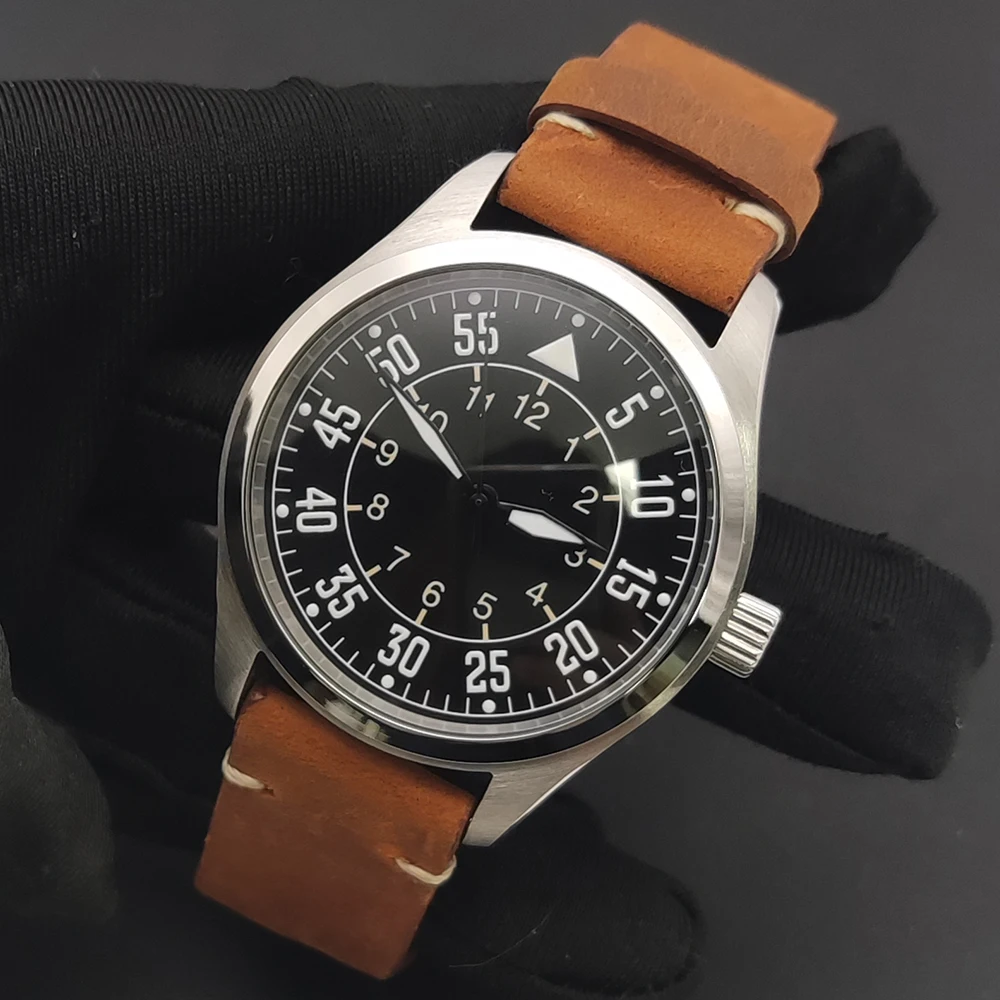 Retro Pilot Aviator Taucheruhr 40 mm NH35 automatisch mechanisch wasserdicht Saphir leuchtend 316L Edelstahl