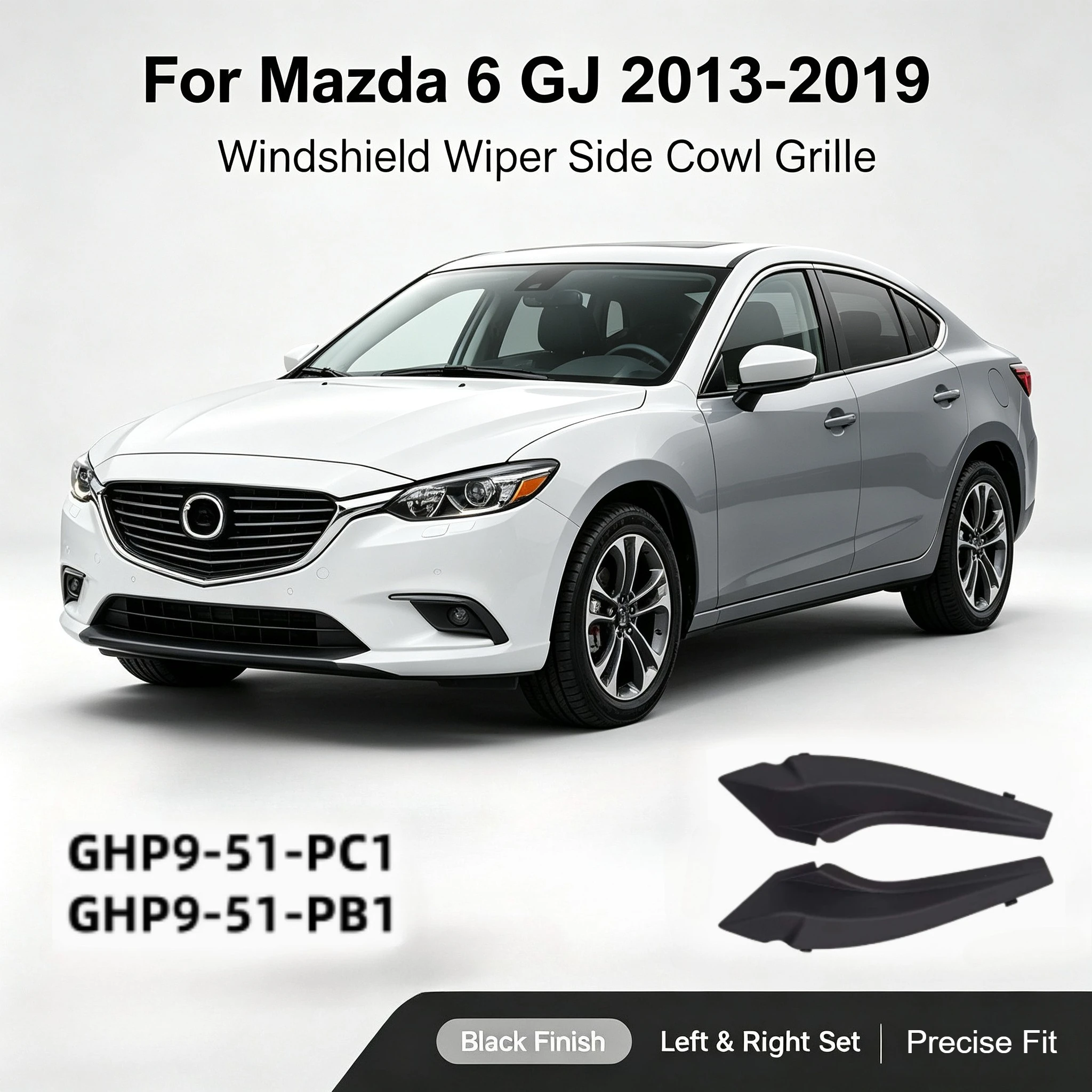 1Pair Front Left Right Windshield Wiper Side Cowl Trim For Mazda 6 GJ 2013 2014 2015 2016 2017 2018 2019 GV9B-51-PC1 GV9B-51-PB1