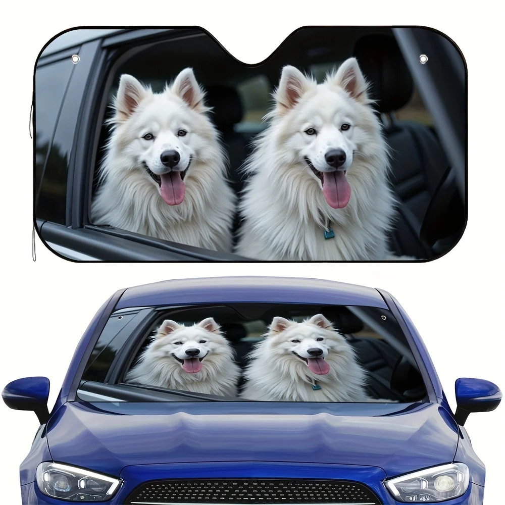

One Fluffy Car Companion Sun Visor, Perfect For Family Trips, Shields Against Intense Sunlight, Providing A Cool And Pleasant Jo
