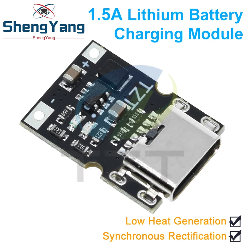 TZT High efficiency Type-C USB 1.5A Lithium Battery Charging Board Synchronous Rectification Low Heating Over TP4056