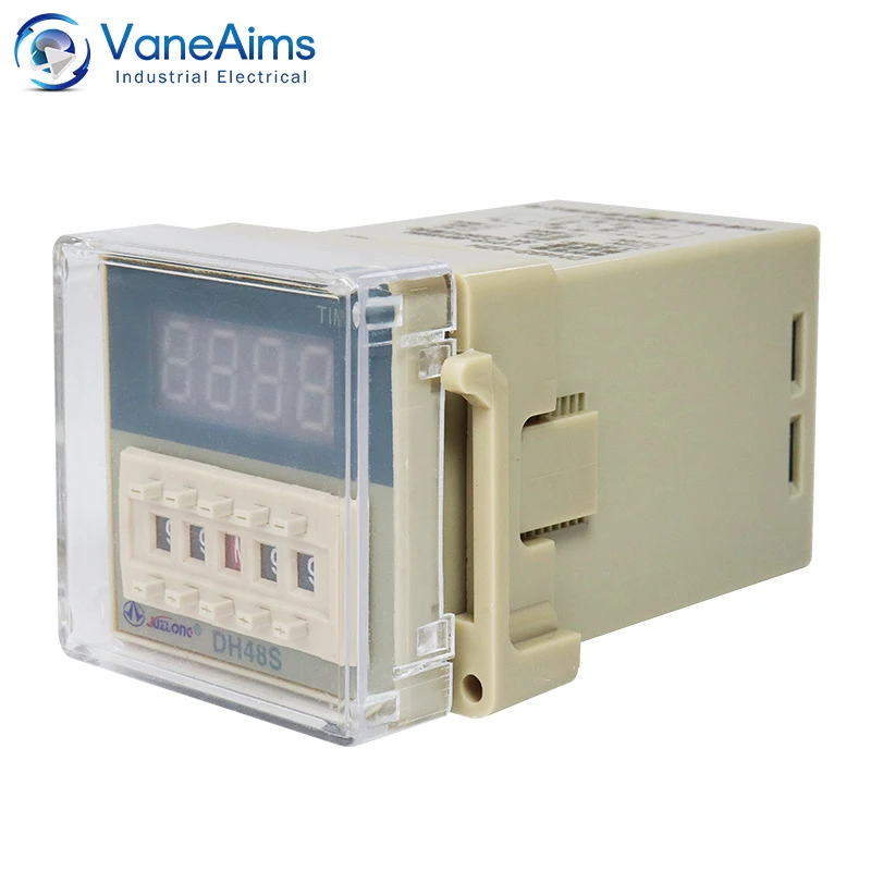 DH48S-2ZH Time Delay Relay Switch DC24V 12V 0.01S-99H99M Digital LED Programmable Delay Timer Relay AC220V 380V SPDT VaneAims