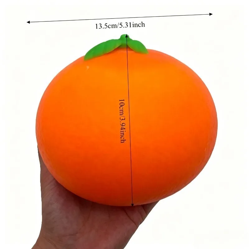 Jumbo Orange Stress Ball Squishy Toy Slow Rising Stretchable Venting Ball Squeeze Anti-Anxiety Sensory Fidget Toy for Adult Gift