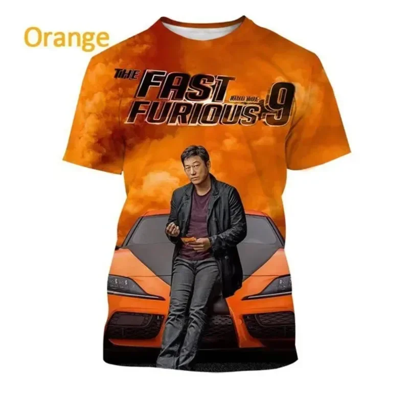 Fast And Furious 3D Printed T-shirt Casual Movie Unisex Shirt Personality Racing Hip-hop Slim Round Neck Short-sleeved Shirt