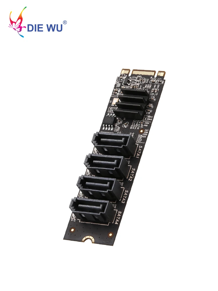 بطاقة توسيع M.2 إلى 4 SATA3.0 (مفتاح M + B) لدعم ASMedia NVME وPCIe