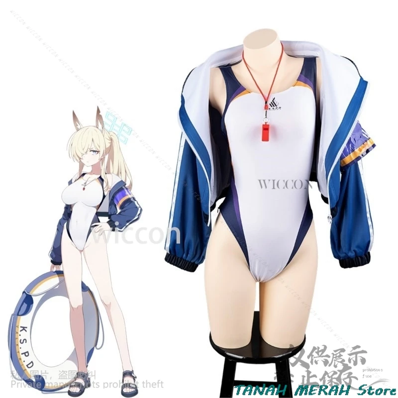 Anime gra niebieskie archiwum Cosplay Ogata Kanna kostium kobiety seksowny strój kąpielowy body kurtka garnitur Halloween boże narodzenie dostosowane