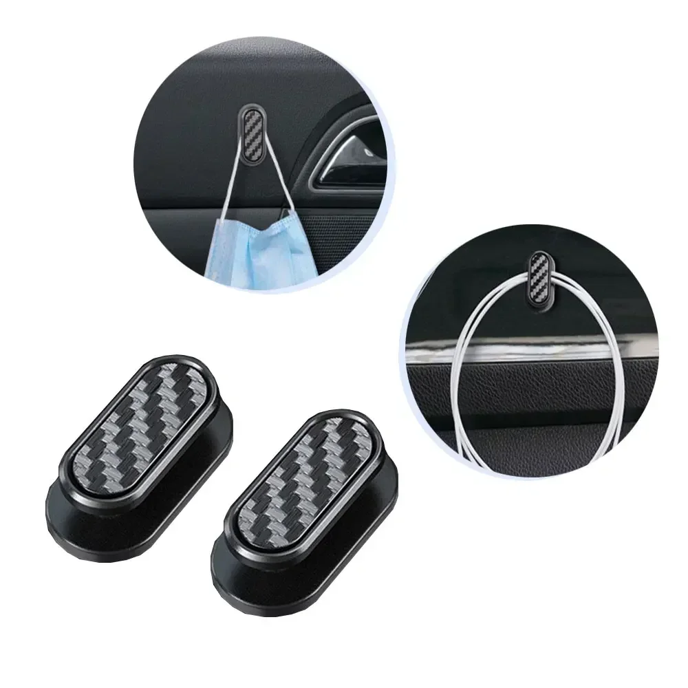 4pcs Car Fastener Clip Accessories Car Interior Organizer Storage Hook USB Cable Key Storage Self Adhesive Wall Hook Hanger