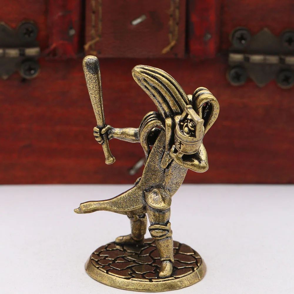 Brass Banana Warrior Figurines Miniatures Funny Desktop Ornaments Retro Metal Characters Model Crafts Home Decorations Accessory