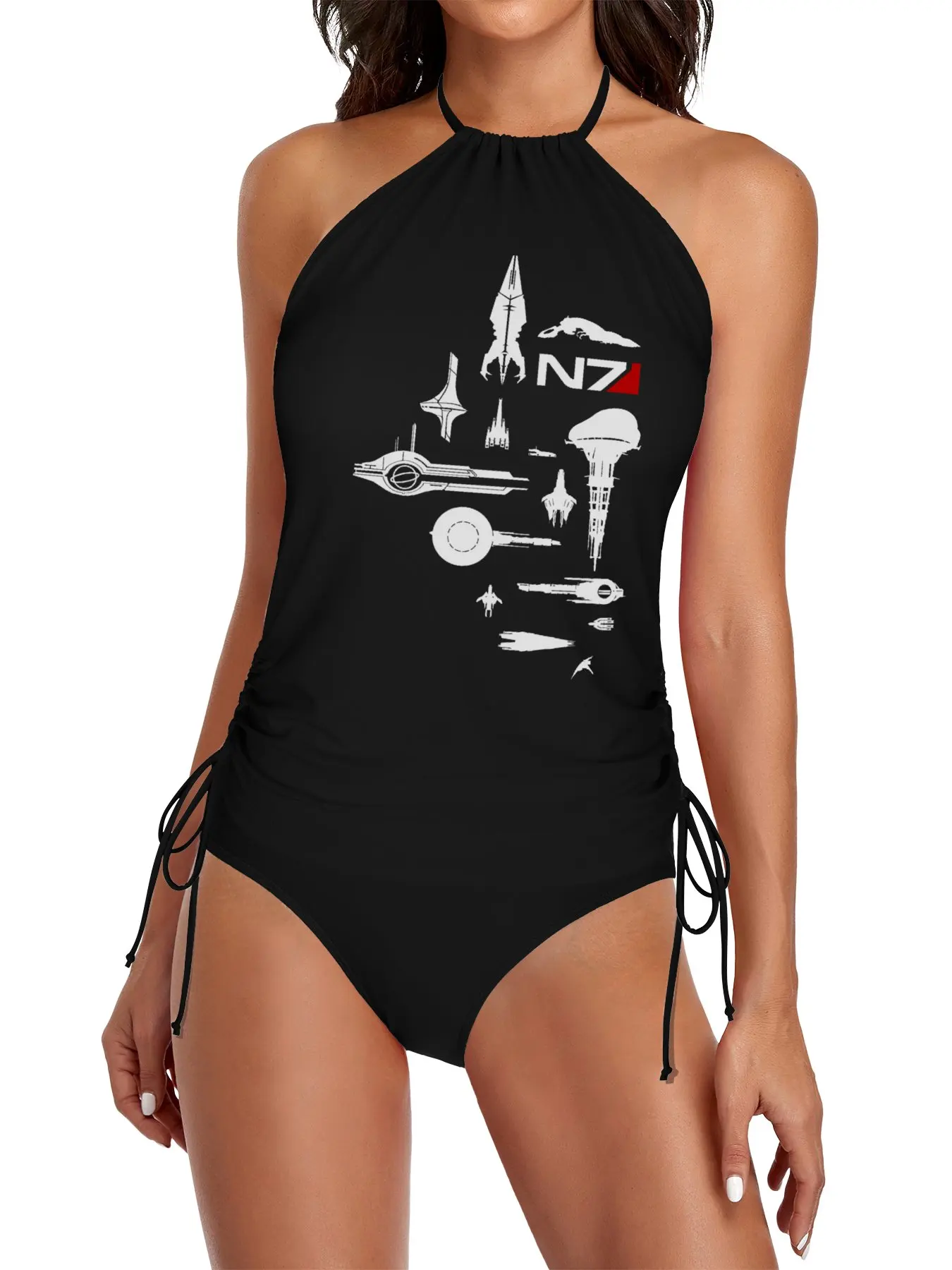 

Mass Effect N7 Fleet Starships of the ME Universe Split Swimsuit Set bikini sexy womens beach wears women's beach dresses