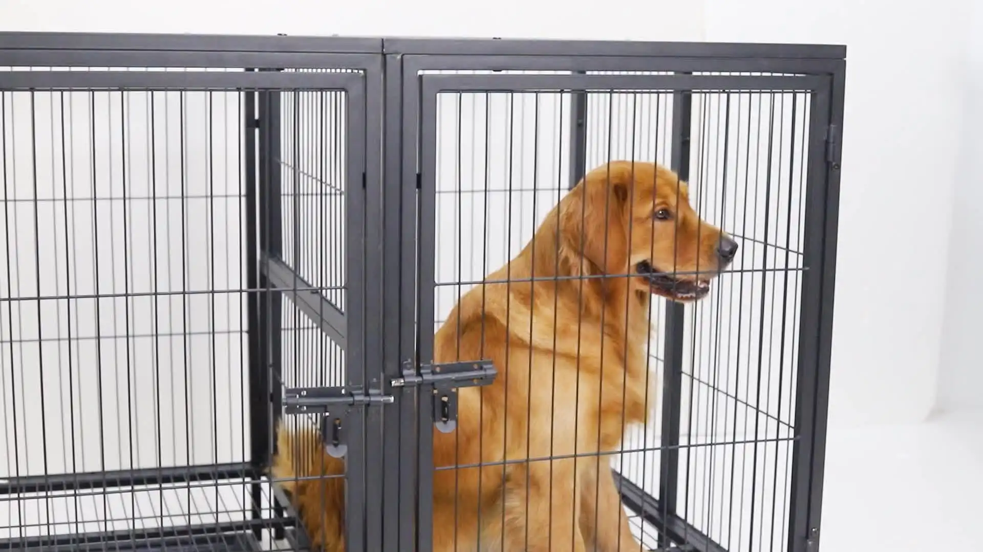 頑丈な犬のケージ,取り外し可能な仕切り付きの大きな金属製のペット