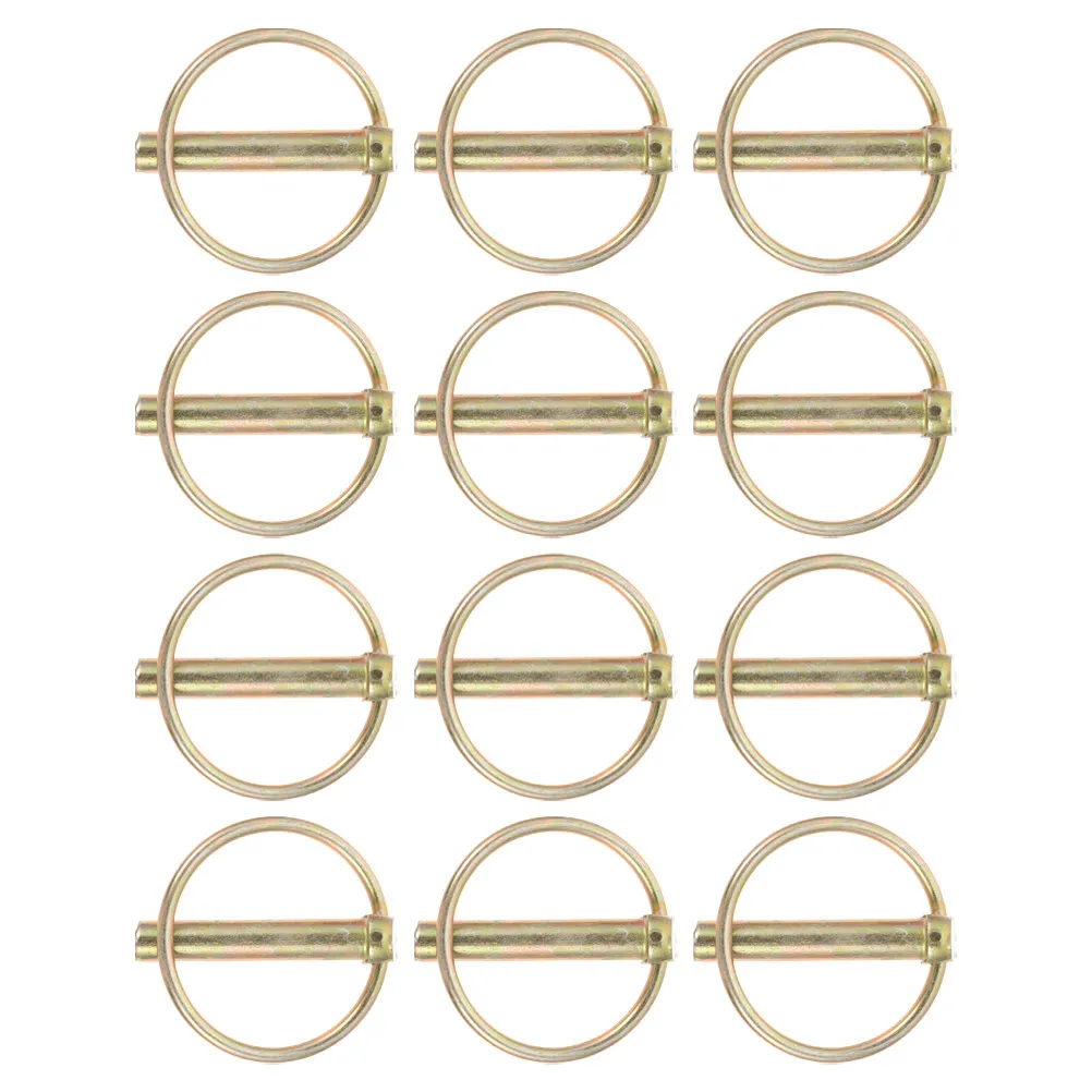 

12 шт. оцинкованных усиленных стопорных шпилек с кольцом для фермерских тракторов, прицепов, фиксации грузов и обеспечения безопасности