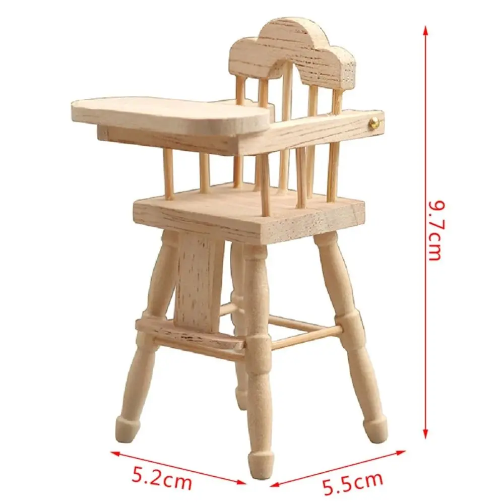 1:12 Dollhouse Wooden horse Simulation Trojan Horse Simulation Dining Chair Model Miniature Dollhouse Dollhouse Furniture Girl view 6