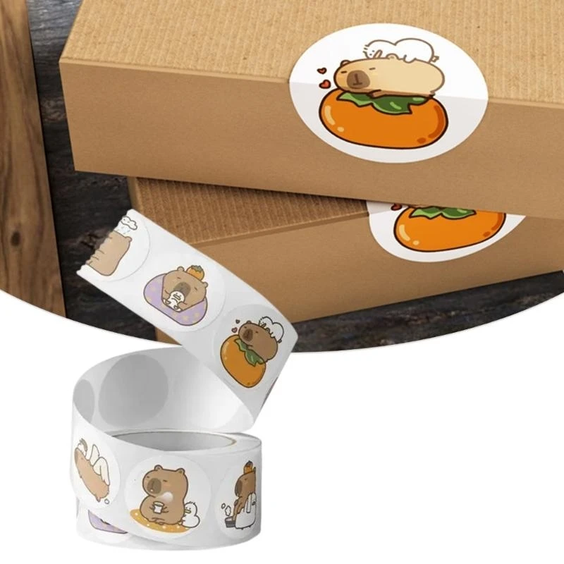 Animal Sticker Capybara Sticker Reward Sticker Decorative Sticker Round Sticker