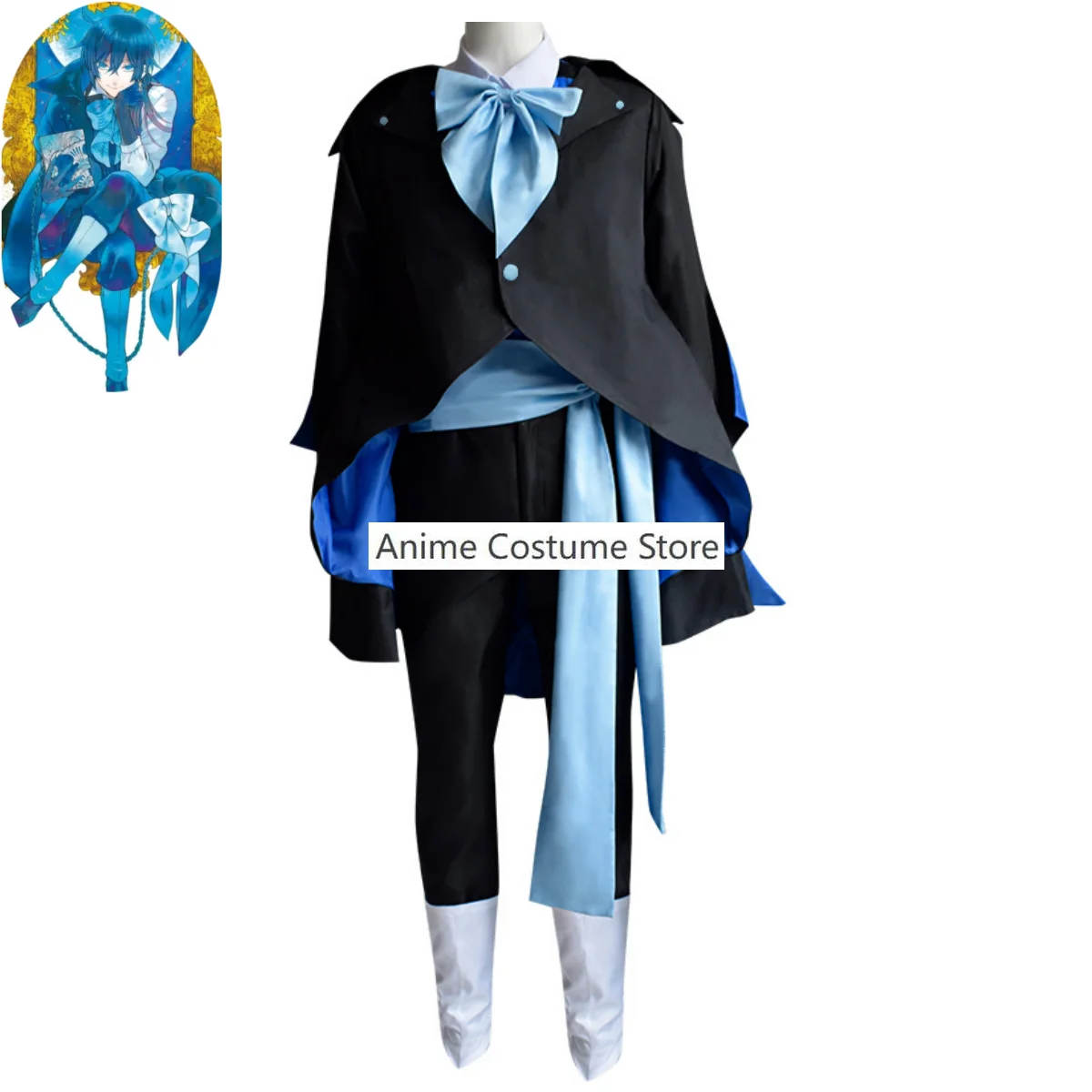 Anime Case Study of Vanitas Cosplay Costume Wig Swallowtail Suit Uniform Coat Cloak Full Set Adult Man Halloween Carnival Suit