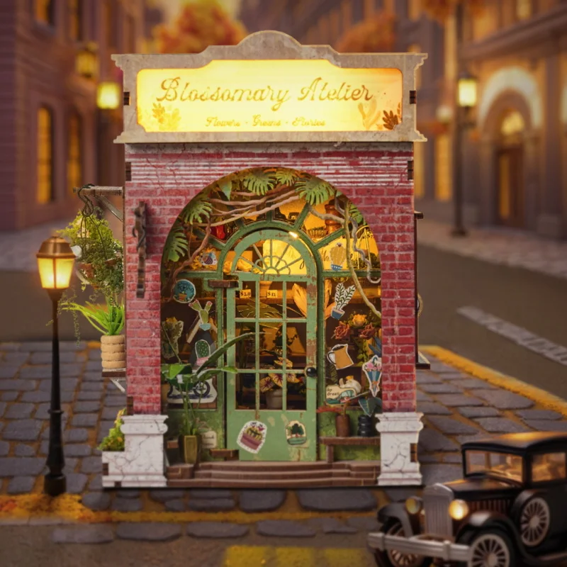 

DIY Book Nook Kit Booknook Миниатюрный кукольный домик Комплект 3D Деревянная головоломка Подставка для книг Декор для книжной полки Кукольный домик для детей Рождественские подарки