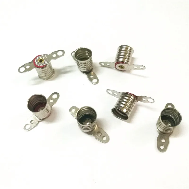100pcs E10  lamp Bulb Holder, Miniature Lamp socket with solder plugs,light base Lampholder ircuit electrica Long Leg LED Bulbs