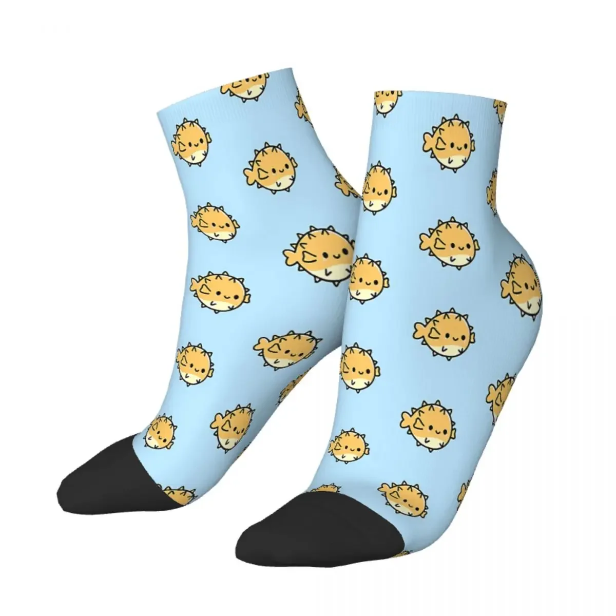 Pufferfish Marine Life Ankle Socks Male Mens Women Spring Stockings Harajuku