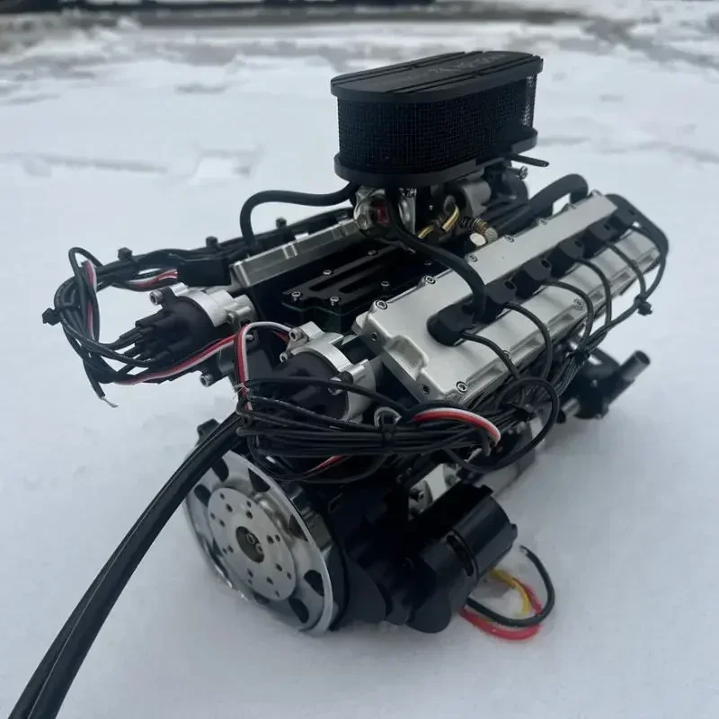 V12 Gasoline Engine Model Toys Can Start Four-stroke Internal Combustion Engine Displacement 72CC Engine Model Toys Gift