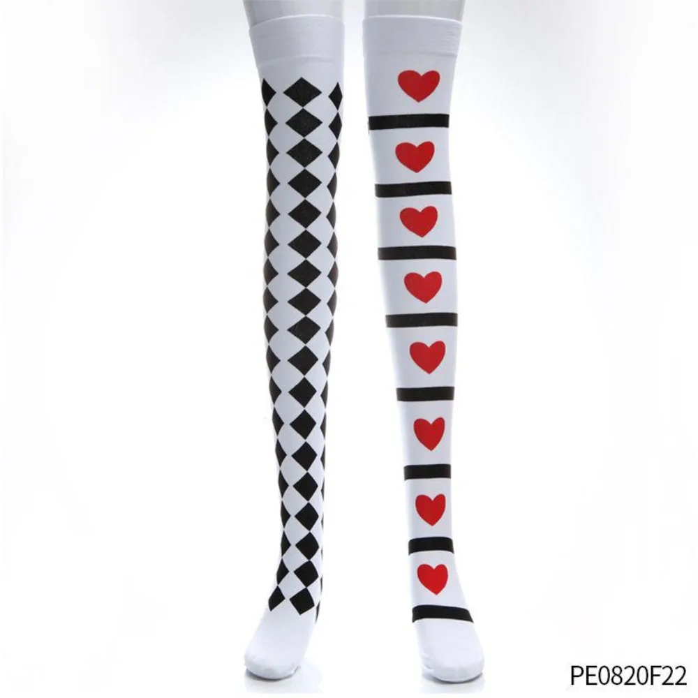 PESENAR Halloween reine Costume accessoires pour femme coeur jupe gants couronne sceptre boucles d'oreilles chaussettes hautes tour de cou pour Cosplay