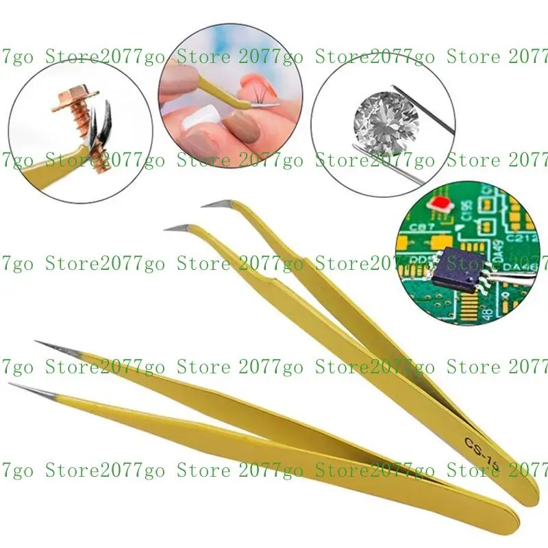 

Y1UD 6 Styles Tweezers Curved/Straight/Prong Tweezers for Phone Repair Eyelashes