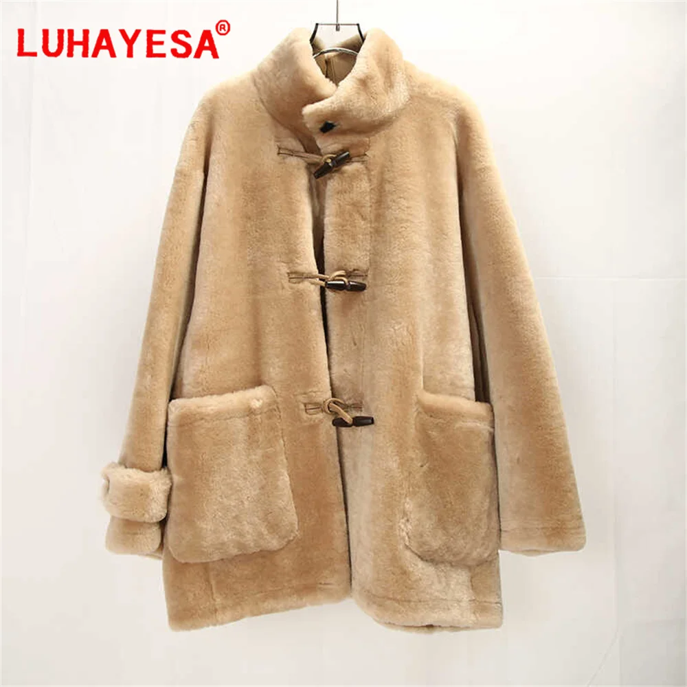 2024 Top Quality Australia Merino pelle di pecora Shearling Abbigliamento donna Casual Cappotto di pelliccia vera quotidiana