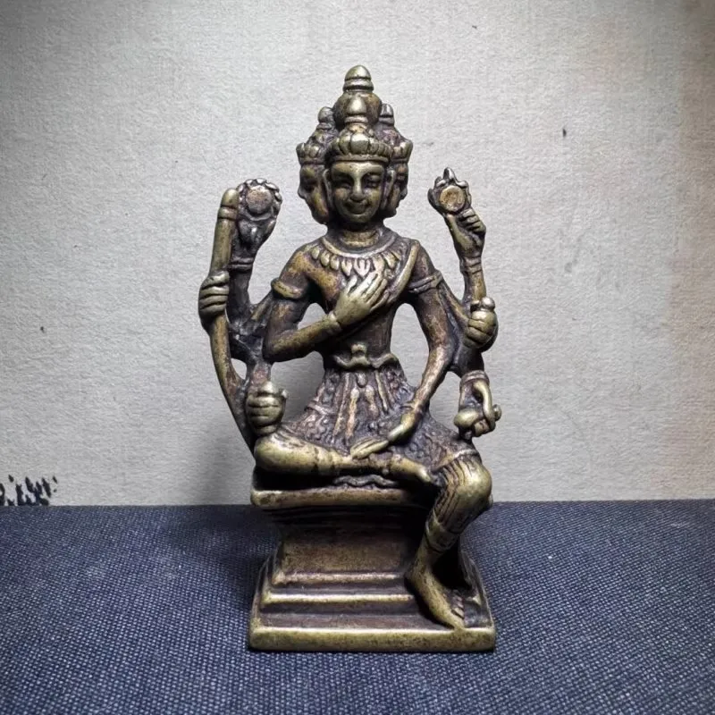 Copper Statue Small Ornaments of Pure Copper Buddha with Four Sides