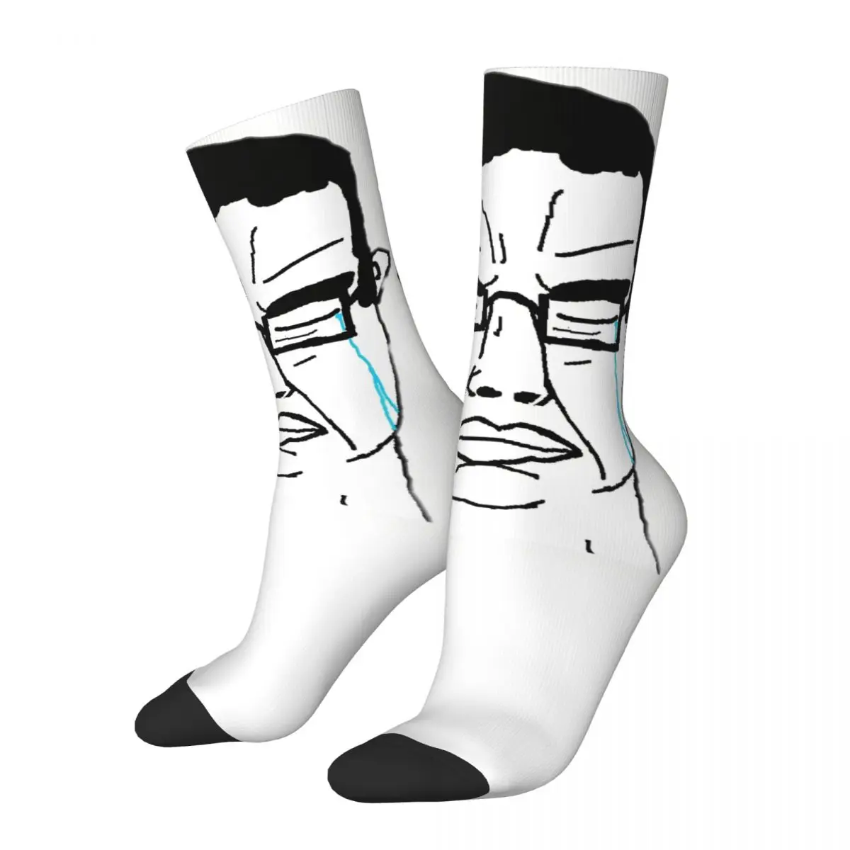 Anime Wojak Soyjak Funny Meme Face Socks Funny Stockings Autumn Anti Slip Unisex Men Socks High Quality Design Skateboard Socks