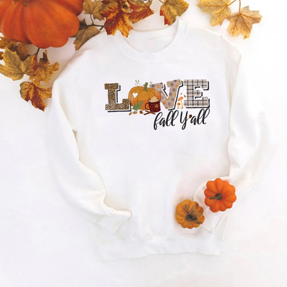 It\'s Fall Yall Thanksgiving Sweatshirt Fall Graphic Tops Clothes Fashion Retro Autumn Hoodie Pumpkin Spice Pullover Streetshirts