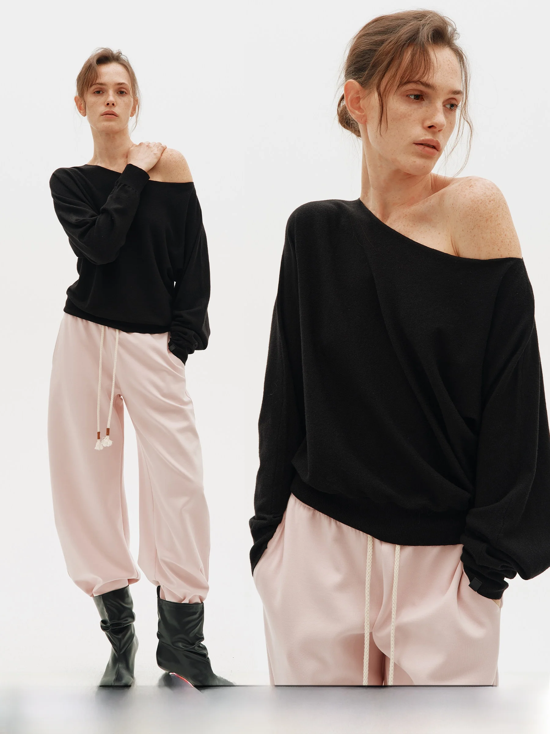 

Трикотажный топ 3RD Ultrine из смесовой шерсти с открытыми плечами, универсальный, свободного кроя, из мягкого полиэстера и акрилового волокна, с длинными рукавами