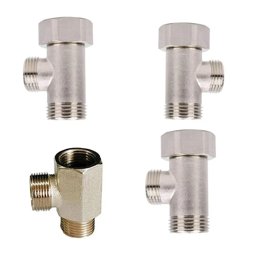 

Brass T Valve Adapter Connector 3/8' 1/2' 9/16' 15/16' Durable Kitchen Sink Splitter Diverter Valve