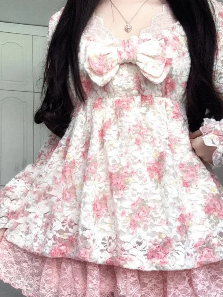 Y2K Floral Vintage Sweet Elegant Dress 5