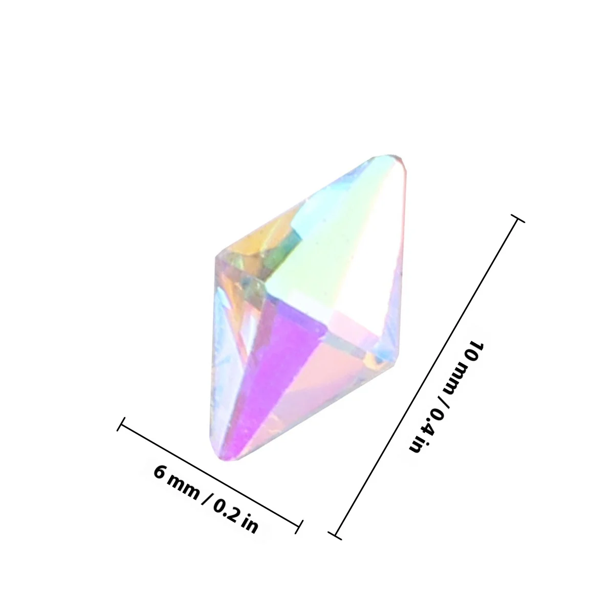 100 szt. Cyrkonii do zdobienia paznokci, romby, imitacja kryształów, płaskie dno, dekoracje do paznokci DIY, kryształowe rękodzieło