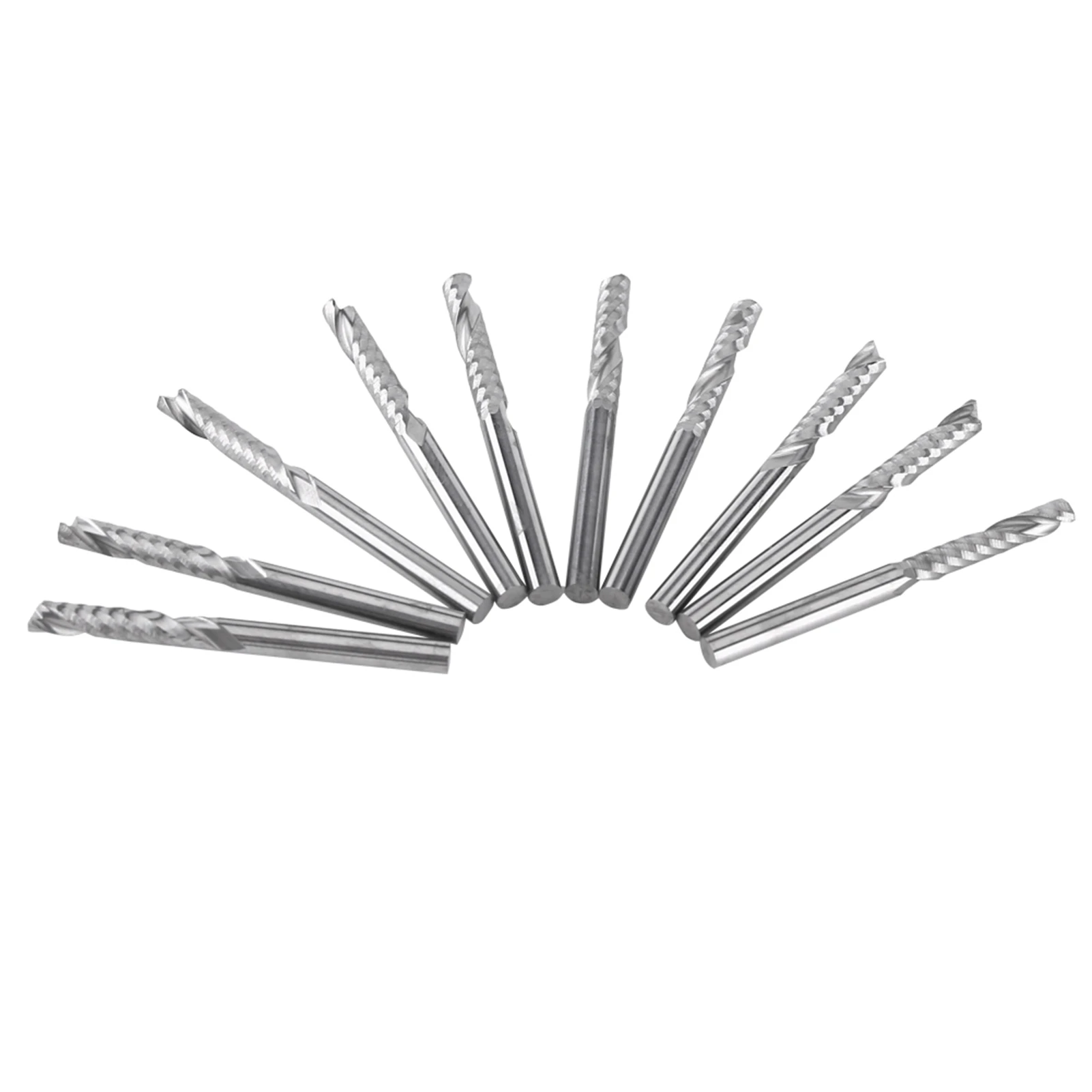 10pcs Tungsten Carbide Spiral End Mills Single Flute Milling Cutter CNC Router Bits 4mm Shank Dia.4mm Cutting Edge Length 22mm