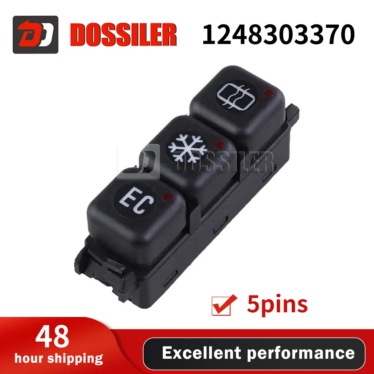 

1248303370 Dossiler Air Condition Switch Button For MERCEDES BENZ W124 E SERIES 1985-1996 W201 190 SERIES 1990-1993 W201 W124