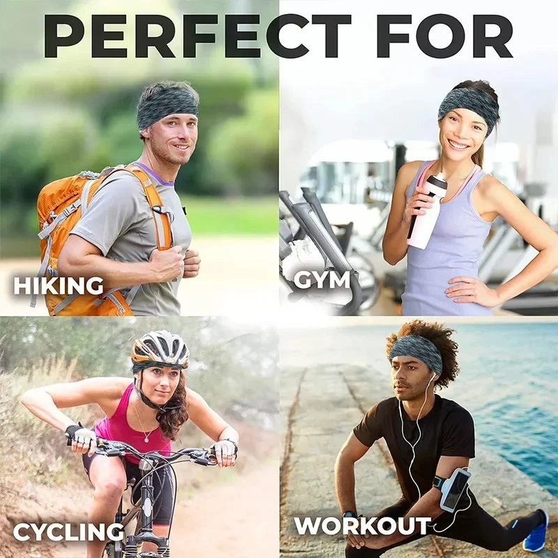 Unisex Rutschfestes Schweißabsorbierendes Breites Elastisches Stirnband Geeignet für Radfahren Yoga Laufen Fitness Tennis und Andere Sportarten – Detail 11