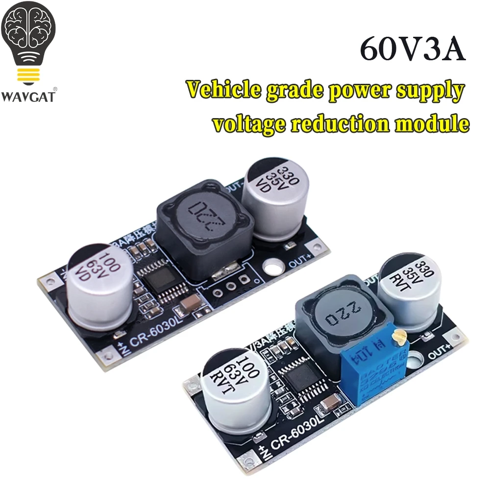 Módulo de fuente de alimentación reductor ajustable, regulador de convertidor de placa Buck automotriz, 3A, 60V a 2-34V, 3,3 V, 5V, 12V, 24V, DC-DC